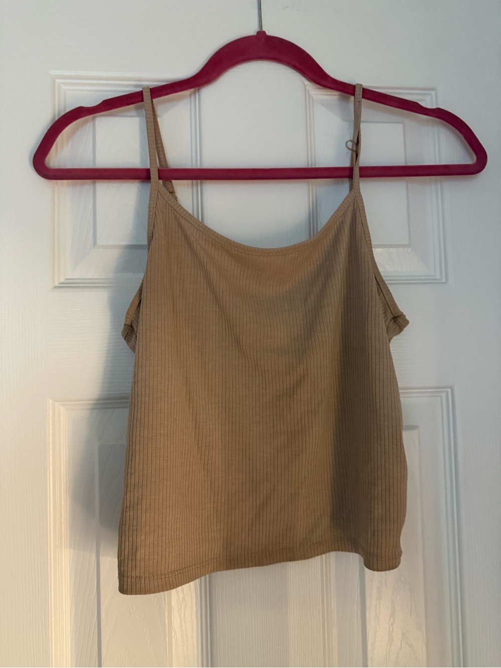 SO Beige Ribbed Cami Tank Top